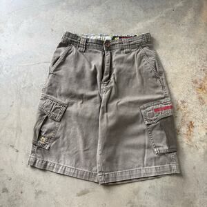 Vintage Y2K World Industries Skater Embroidered Logo Cargo Shorts Size Youth 10